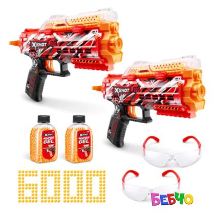 Zuru X Shot HYPER GEL 2 бластера с 6000 гел топчета 2 x Stinger
