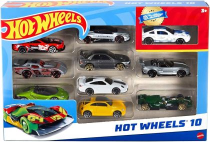 Hot Wheels Комплект 10 броя метални колички 1:64 асортимент
