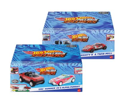 Hot Wheels Комплект от 2 броя метални колички 1:43 с пружинен механизъм 