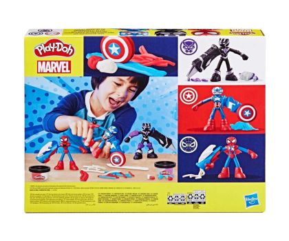 Play Doh Marvel Комплект с фигурки Капитан Америка, Спайдърмен и Черната пантера