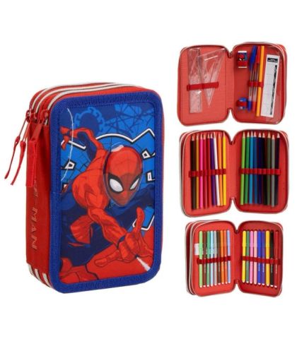 Spiderman Ученически Несесер с 3 Ципа и Съдържание