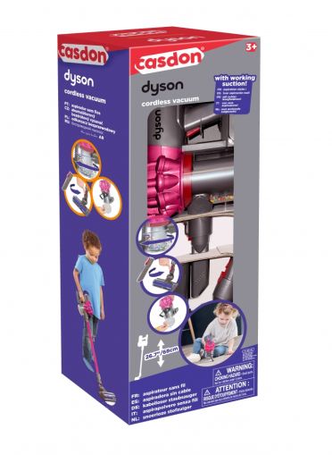 Casdon Интерактивна играчка Безжична прахосмукачка Dyson Розова