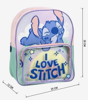 Disney Stitch Детска раница с преден джоб 30 см