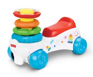 Jakks Pacific Кола за каране и бутане и рингове за подреждане Fisher Price