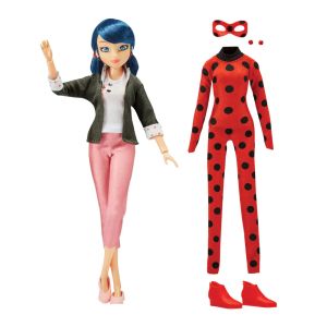 MIRACULOUS Калинката и Котарака Фигура герой Маринет с костюм на Калинката и Kwami