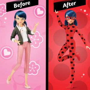 MIRACULOUS Калинката и Котарака Фигура герой Маринет с костюм на Калинката и Kwami
