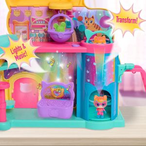 Super Kitties Интерактивна База с Фигурки, Светлини и Звукови Ефекти